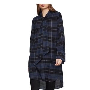 BCBG Maxazaria Plaid Button Down Shirt Dress  Women's S Preppy Casual Wear